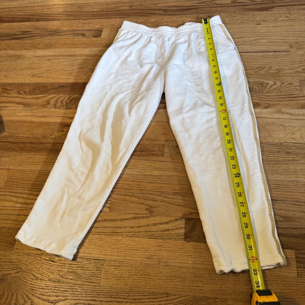 St John Sportswear Marie Gray White Gold Stripe Sweatpants Italy Petite P - Picture 2 of 7